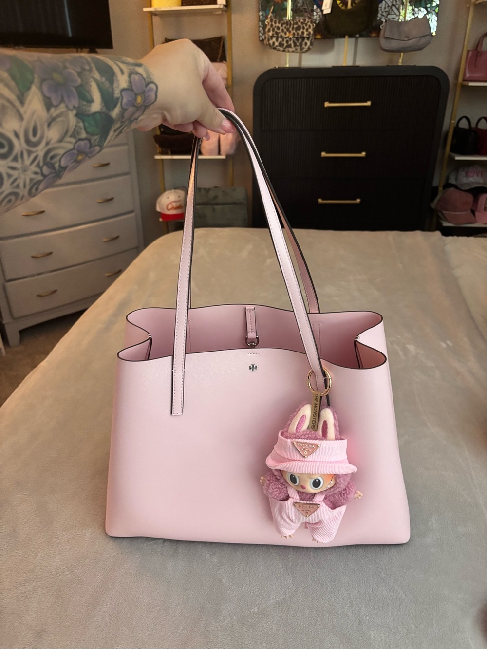 Tory Burch Pale Pink Leather Tote